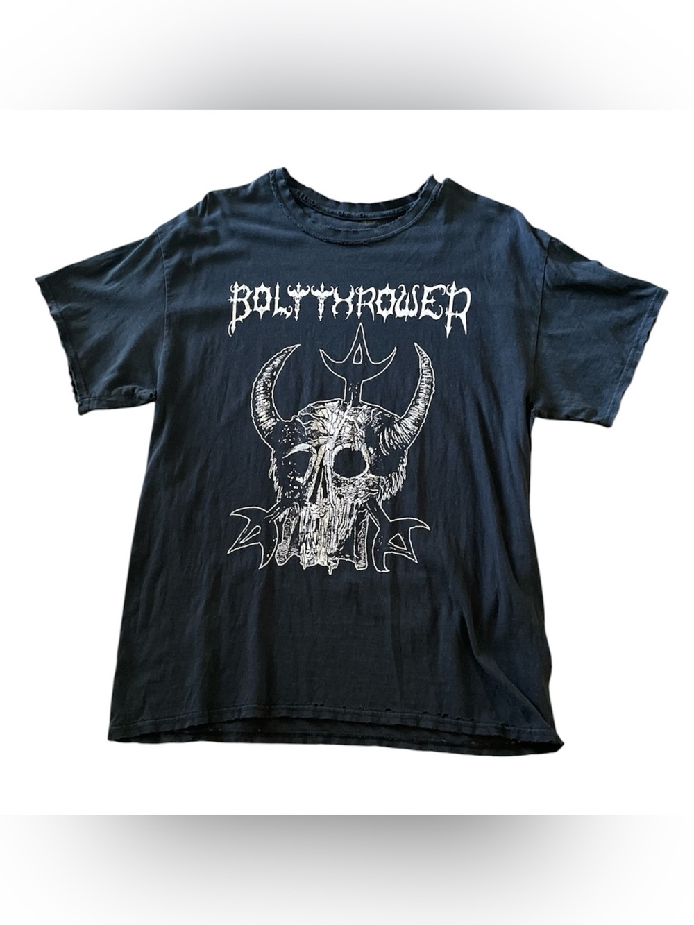 Boltthrower distressed black & white t-shirt